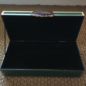 Unique glass green jewelry box